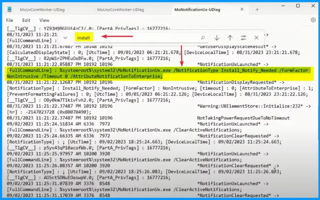 Windows Update Troubleshooting using MoUxCoreWorker-Udiag and MoNotificationUx-Udiag - Fig.7 - Creds to Mustafa Jamal MS