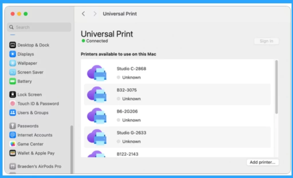 Microsoft Made Universal Print for macOS Available - Fig.3 - Creds to MS