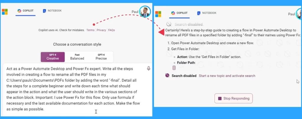 Use Windows Copilot to Automate Tasks Using Power Automate - Fig.3 Creds to Paul Couvert