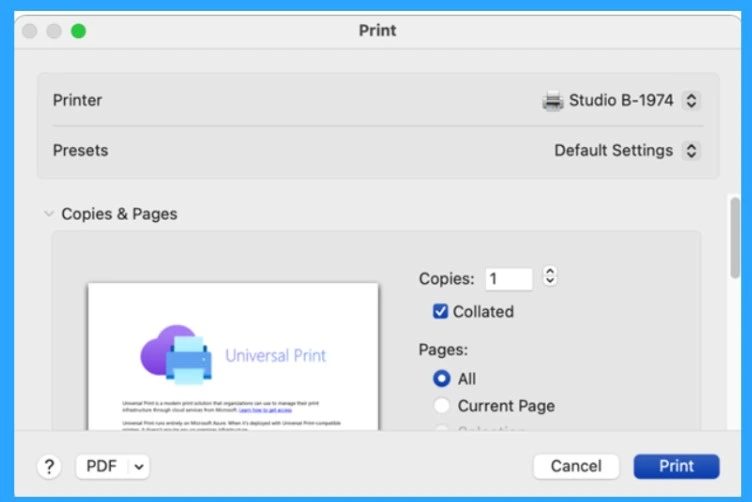 Microsoft Made Universal Print for macOS Available - Fig.5 - Creds to MS