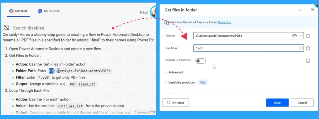 Use Windows Copilot to Automate Tasks Using Power Automate - Fig.6 Creds to Paul Couvert
