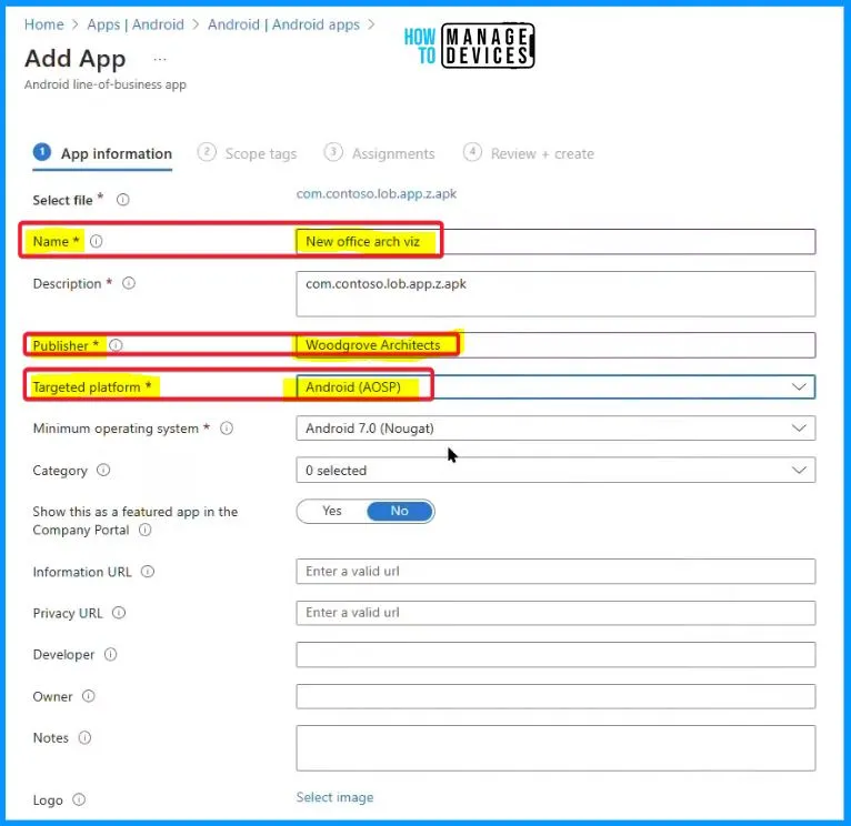 Android AOSP Devices Support with Intune - Fig.6 - Creds to Jessica Yang MS