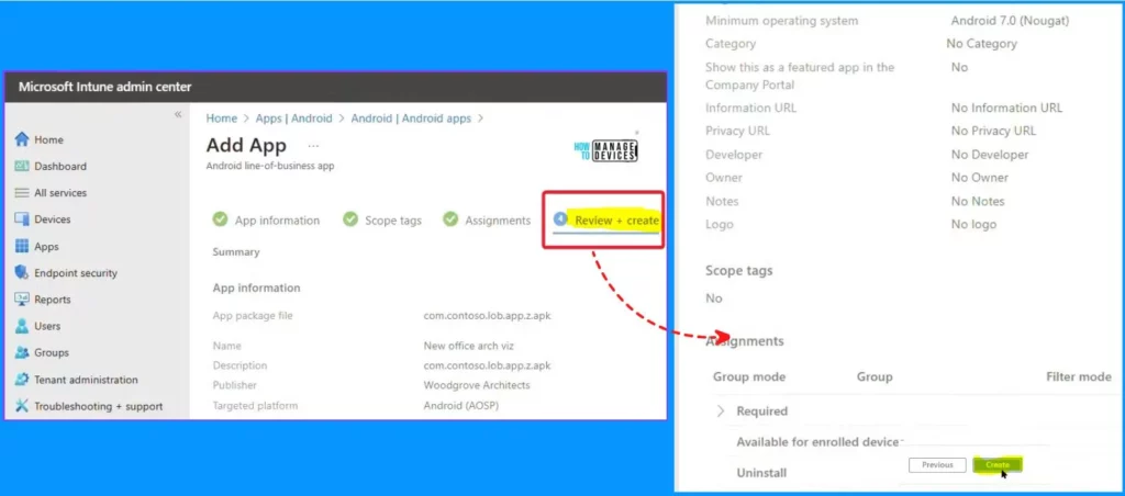 Android AOSP Devices Support with Intune - Fig.8 - Creds to Jessica Yang MS