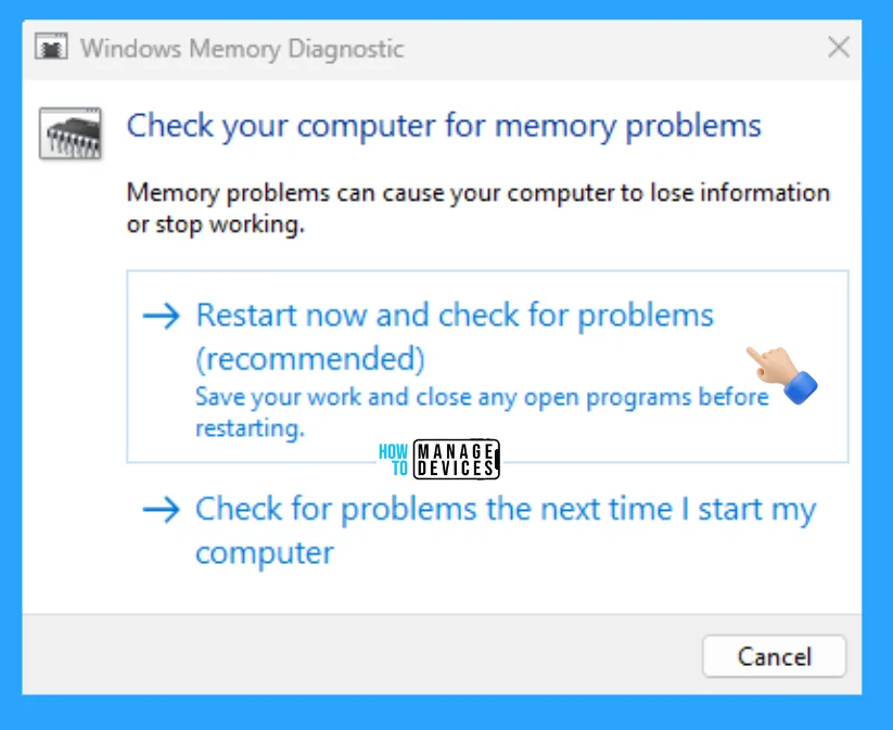 Best Usage of Memory Diagnostic Tool in Windows 11 - Fig. 4