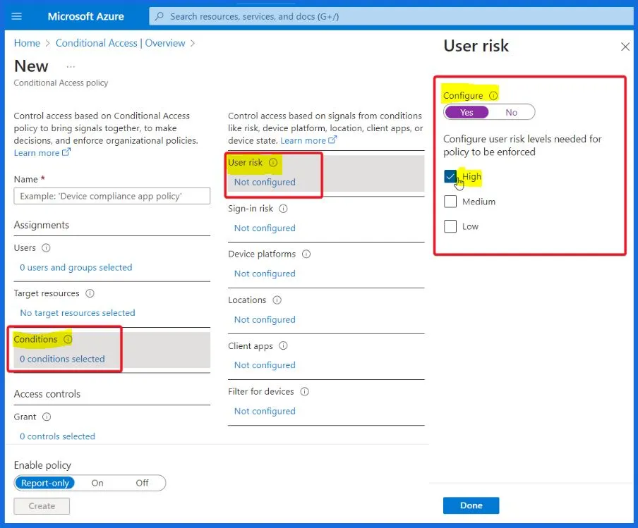 Configure Risk Policies in Azure CA 2