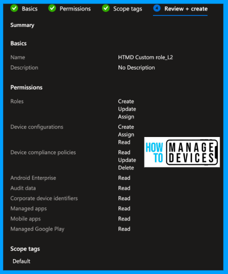 Create Custom Roles (Role Base Access Control) in Intune Fig: 8