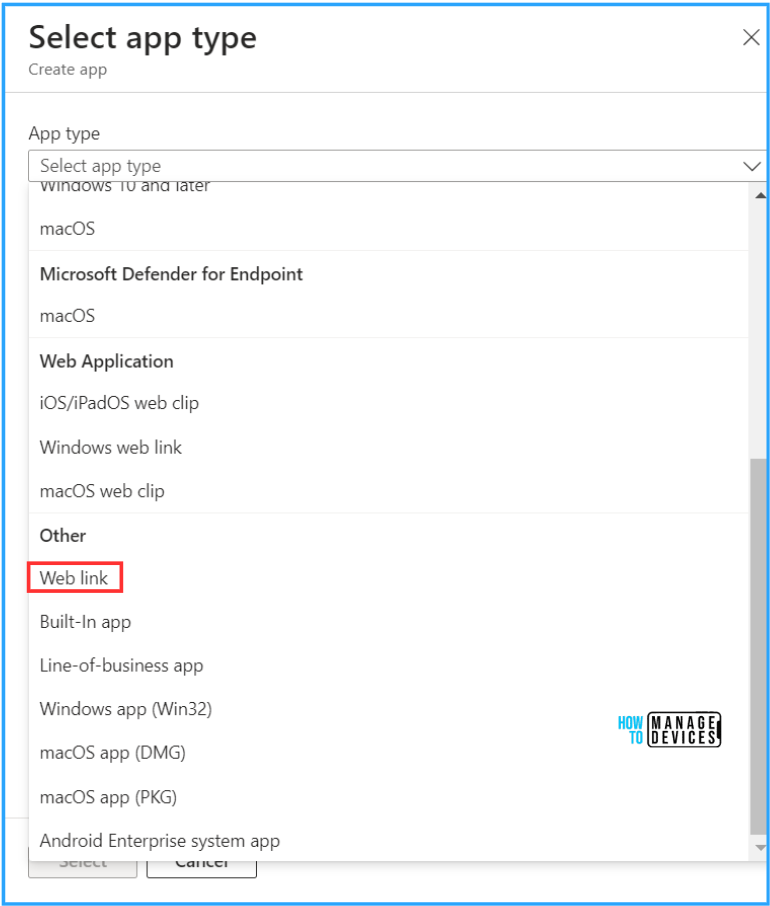 Easy Method to Deploy Web Link App through Microsoft Intune. Fig. 2