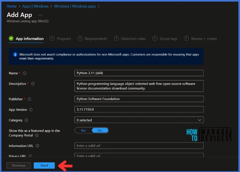 Use Enterprise Application Catalog to Deploy Python with Intune Fig. 6