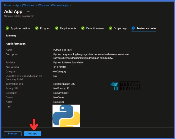 Use Enterprise Application Catalog to Deploy Python with Intune Fig. 10