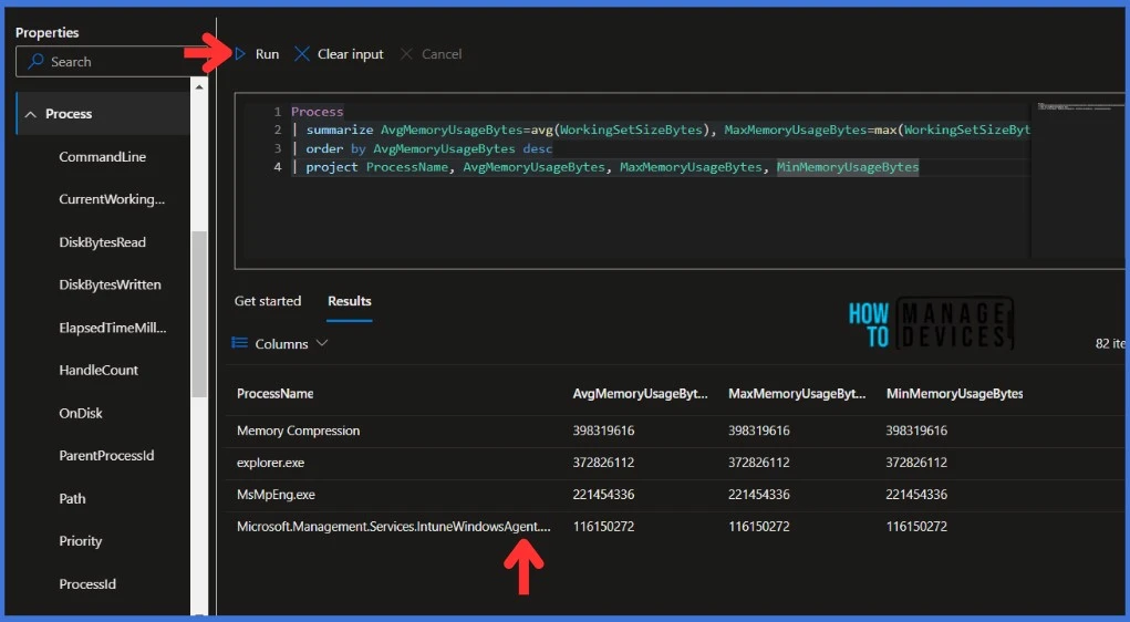 Explore Kusto Query Language (KQL) and Intune-Device Query. Fig.7