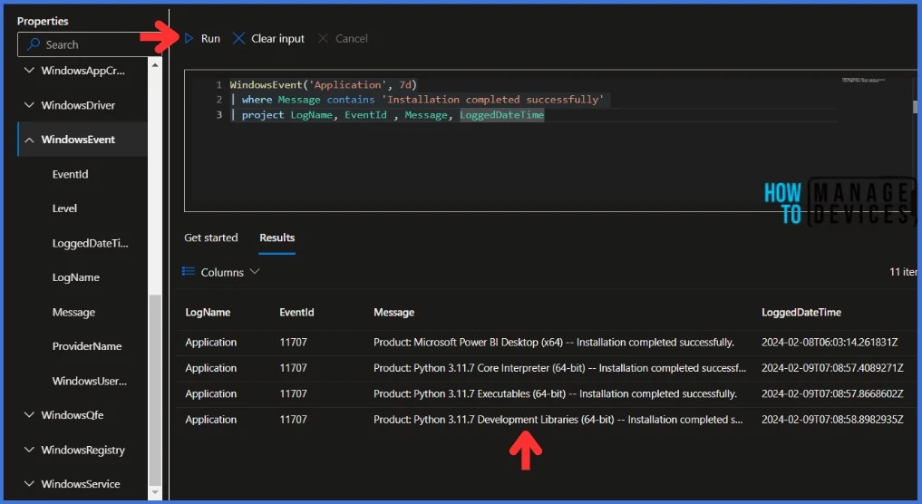 Explore Kusto Query Language (KQL) and Intune-Device Query. Fig.8