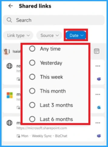 New Shared Links Feature in Microsoft Edge for Business - Fig.3 - Creds to MS