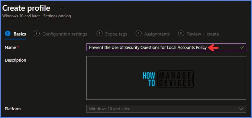 Prevent the Use of Security Questions for Local Accounts Using Intune Policy Fig.3