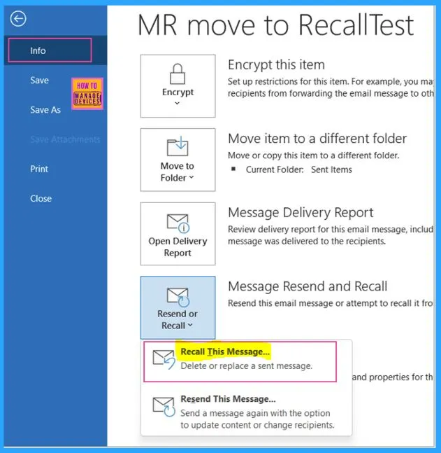 Recall Message Functionality Failure in Outlook Desktop - Fig.3 - Creds to MS