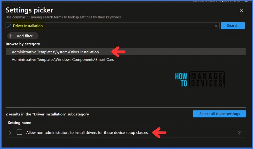 Restrict Drivers Installation for Non-Administrators Users with Intune Policies Fig. 5
