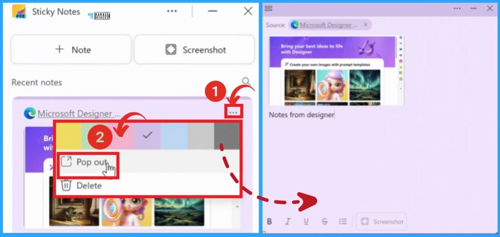 New Sticky Notes App for OneNote in Windows - Fig.6 - Creds to MS