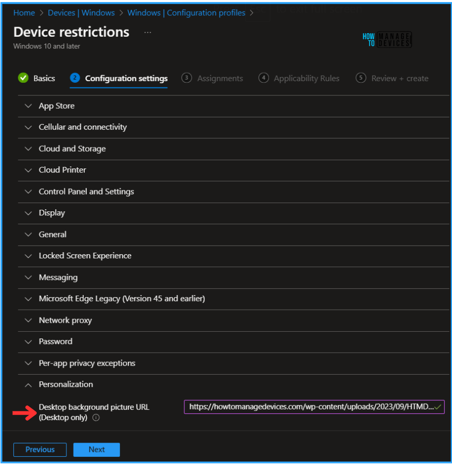 Configure Desktop Wallpaper on Windows Devices using Intune Fig. 5