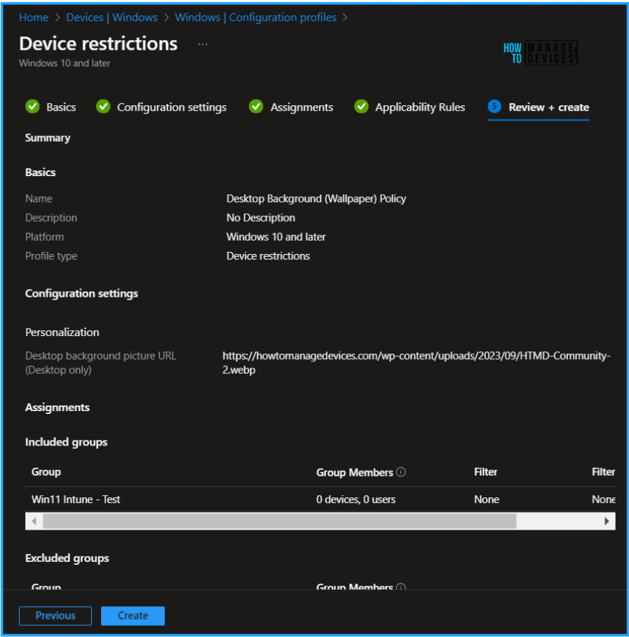 Configure Desktop Wallpaper on Windows Devices using Intune Fig. 7