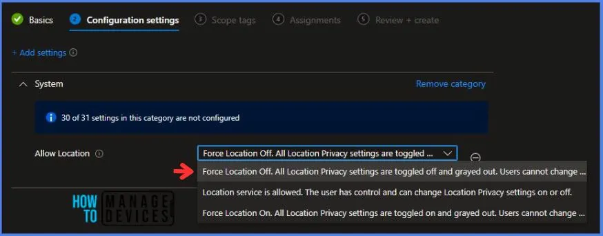 Deploy Turn Off Location Policy Using Intune Fig.6