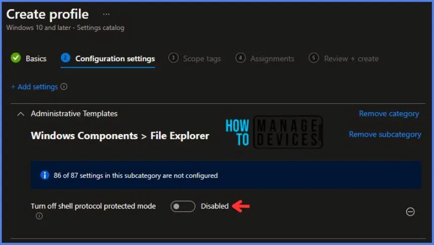 Intune Deploy Turn Off Shell Protocol Protected Mode Policy 6 Deploy Turn Off Shell Protocol Protected Mode Policy Using Intune Fig.6