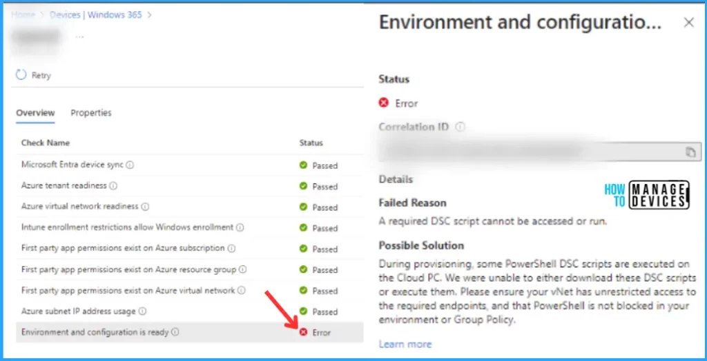 Troubleshoot Cloud PC Azure Network Connection Error Fig.3