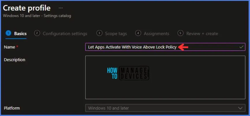 Deploy Intune Let Apps Activate With Voice Above Lock Policy Fig.3