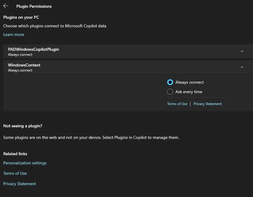 New Copilot Feature in Windows 11 to Connect Plugin - Fig.3 - Creds to PhantomOcean3