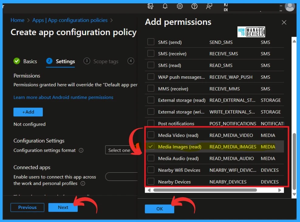 Additional App Configuration Permissions for Android Apps- Fig.3