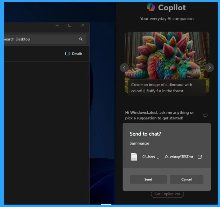 Microsoft is Integrating Copilot into Windows 11 File Explorer Context Menu - Fig.4 - Creds to Windows Latest