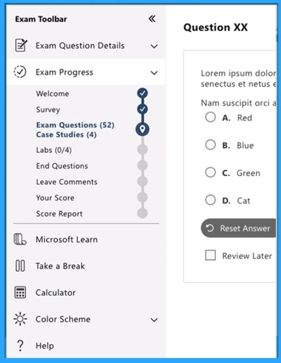 New Microsoft Exam Experience Turn the Exam Clock On and Off - Fig.5 Creds to MS

