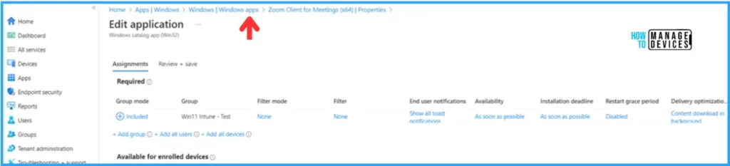 Install Zoom Client using Windows Enterprise App Catalog App with Intune Fig. 12