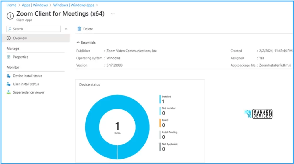 Install Zoom Client using Windows Enterprise App Catalog App with Intune Fig. 13