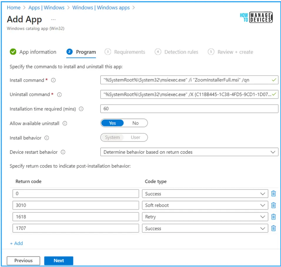 Install Zoom Client using Windows Enterprise App Catalog App with Intune Fig. 8