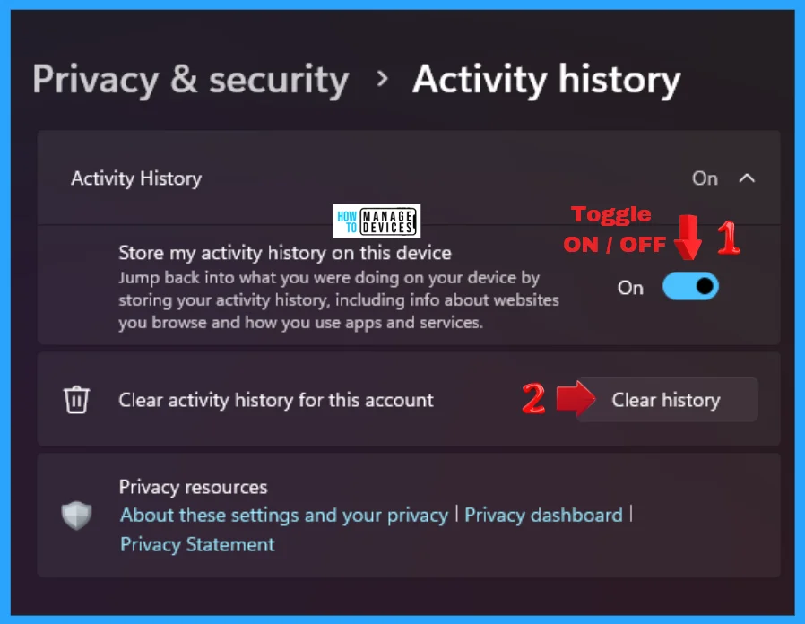 Best Way to Disable Enable Store Activity History in Windows 11 4 Best Way to Disable Enable Store Activity History in Windows 11 - Fig. 3