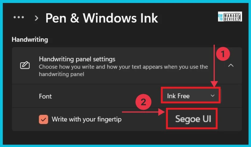 How to Change Handwriting Panel Font in Windows 11 - fig.3