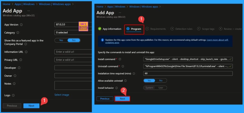 Create and Deploy Google Drive App with Intune Enterprise App Catalog App 7 Create and Deploy Google Drive App with Intune Enterprise App Catalog App - Fig.6