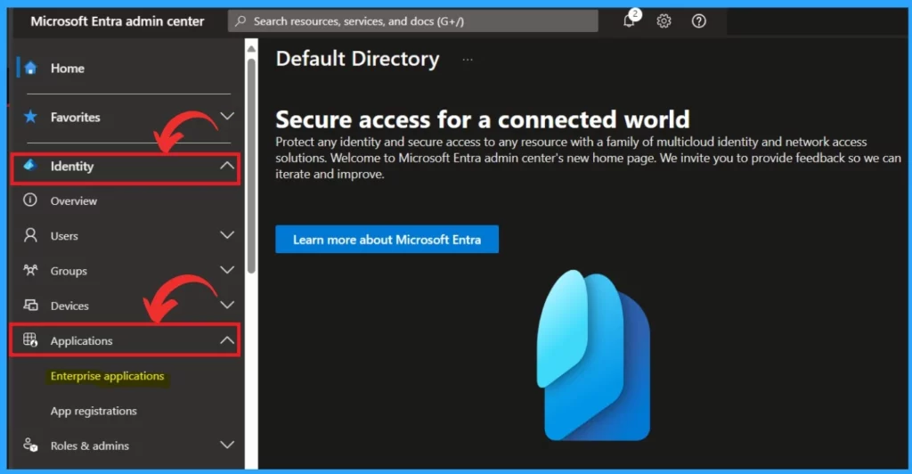 Enterprise Applications Security Settings in Entra ID -Fig.1