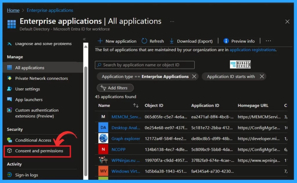 Enterprise Applications Security Settings in Entra ID -Fig.2