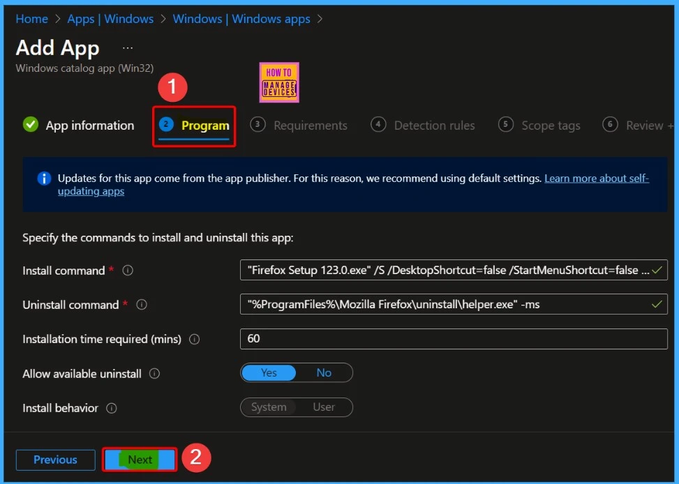 Install Mozilla Firefox with Intune Enterprise App Catalog App 6 Install Mozilla Firefox with Intune Enterprise App Catalog App - Fig.6