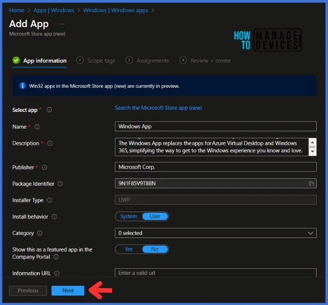 Best Guide to Install Windows App from New Microsoft Store in Intune Fig. 6