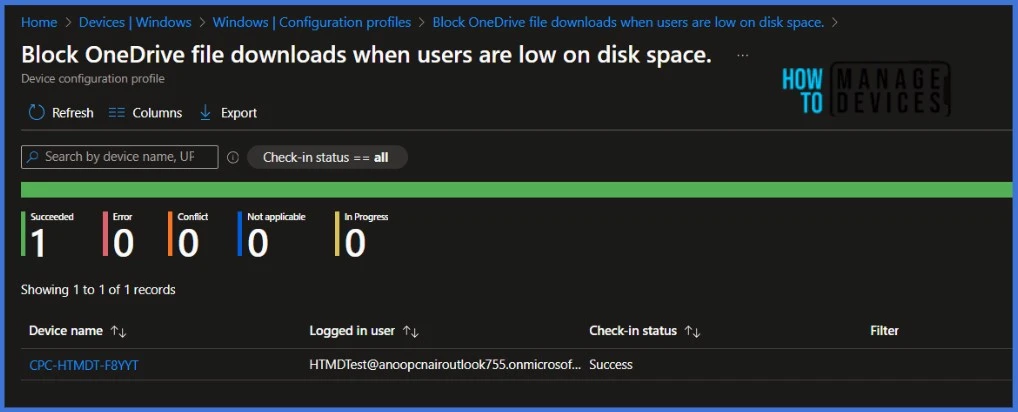 Intune Managing OneDrive File Downloads for Low Disk Space Fig. 9