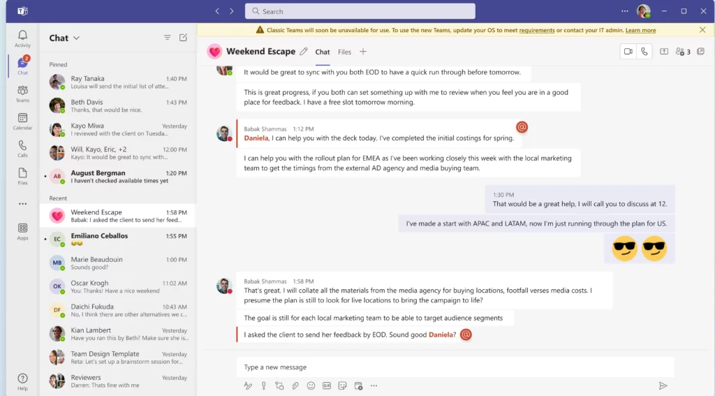 Microsoft Classic Teams Reaching to End of Life - Fig.3 - Creds to MS
