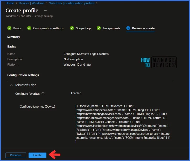 How to Configure Microsoft Edge Favorites using Intune Configuration Profile Step by Step Guide 7