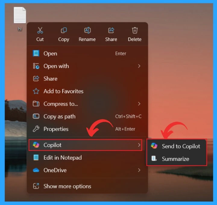 Windows 11 Copilot Integrates with File Explorer Context Menu - Fig.2 -Creds to PhantomOfEarth