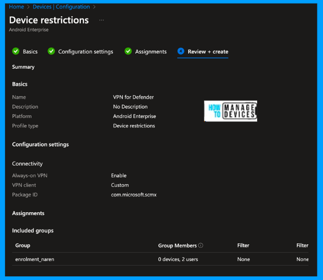 Onboard Android devices to Microsoft Defender for Endpoint Fig: 1