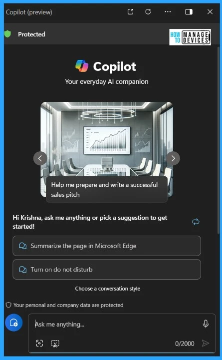 Pin or Unpin Copilot Side Pane on Desktop in Windows 11 -Fig.1