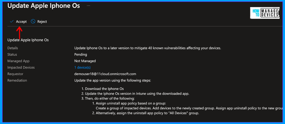 Remediate Vulnerabilities identified by Microsoft Defender for Endpoint Using Intune Fig: 14