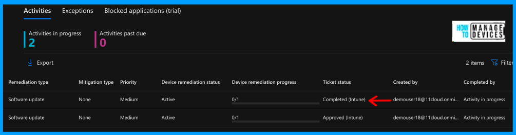 Remediate Vulnerabilities identified by Microsoft Defender for Endpoint Using Intune Fig: 16