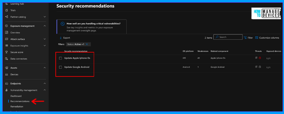 Remediate Vulnerabilities identified by Microsoft Defender for Endpoint Using Intune Fig: 5