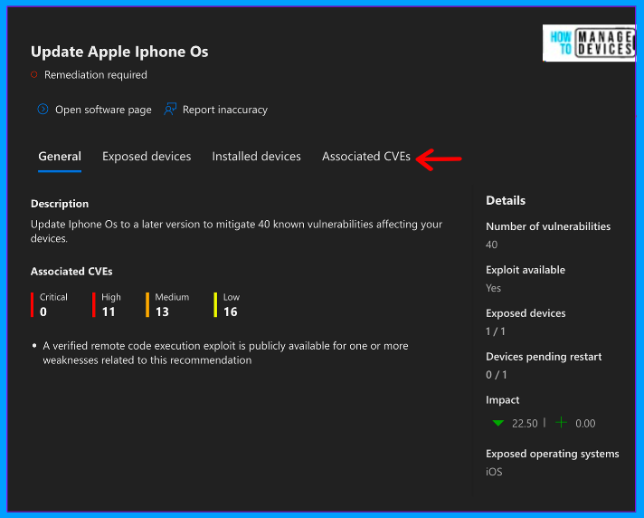 Remediate Vulnerabilities identified by Microsoft Defender for Endpoint Using Intune Fig: 6